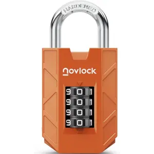 Orange 4-Digit Combination Lock - 1-Pack Gym Locker Accessory, Combination Lock for Gym, School & Home Supplies Locker Accessories
