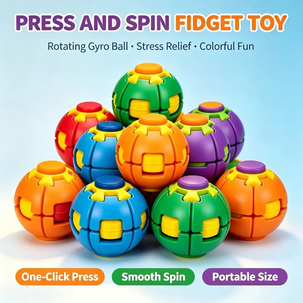 3D Printing Rotating Gyroscope Decompression Ball, Creative Fingertip Toy for Boredom Relief, Best Gift for Family and Friends