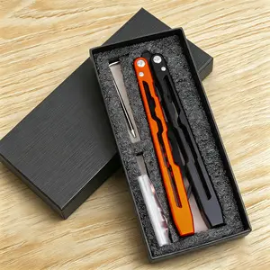 Dual Color Balisong, Perfect Holiday Gift, Dull Head Beginner Trainer, Enhances Finger Flexibility, Ideal for Newbies
