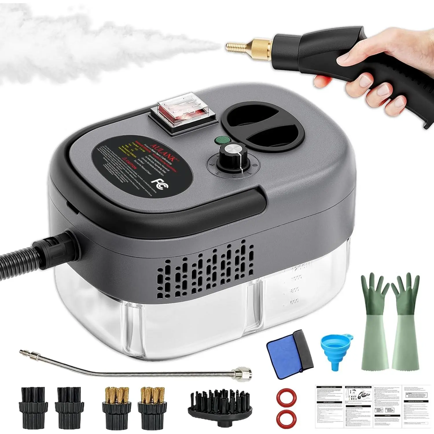 2500W Handheld High-Temperature Pressure Steam Cleaner, Portable Auto Detailing Car Steamer & Power Tool with Diamond Bits Engraving Pen for Home Furniture, Kitchen Grout (Black) small business