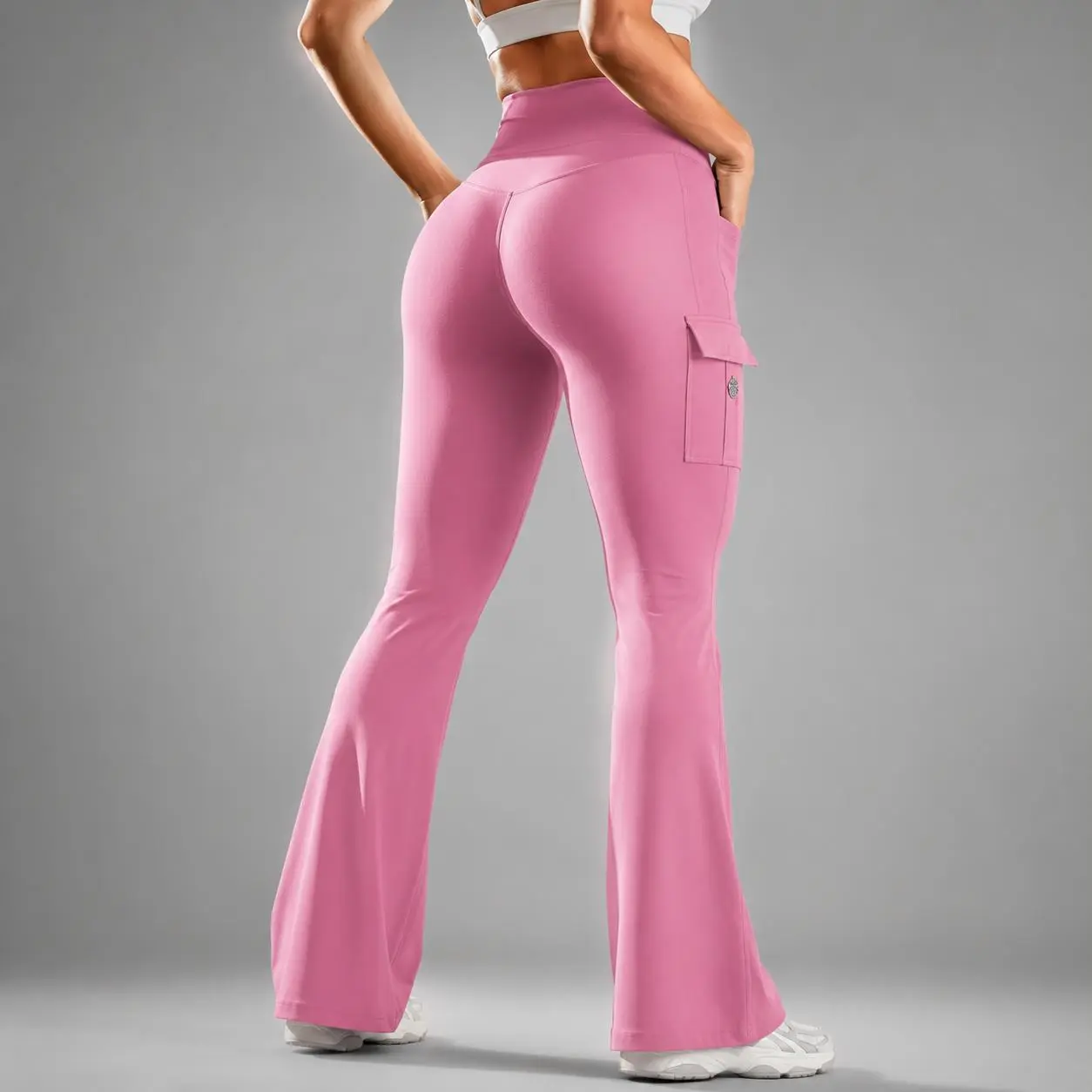 Women's Yoga Leggings, Stretchy High Waist Flare Bootcut Pants with Pockets, Butt Lifting Compression Fitness Sportswear, Fitness Training Pant, Gym Workout Sportswear