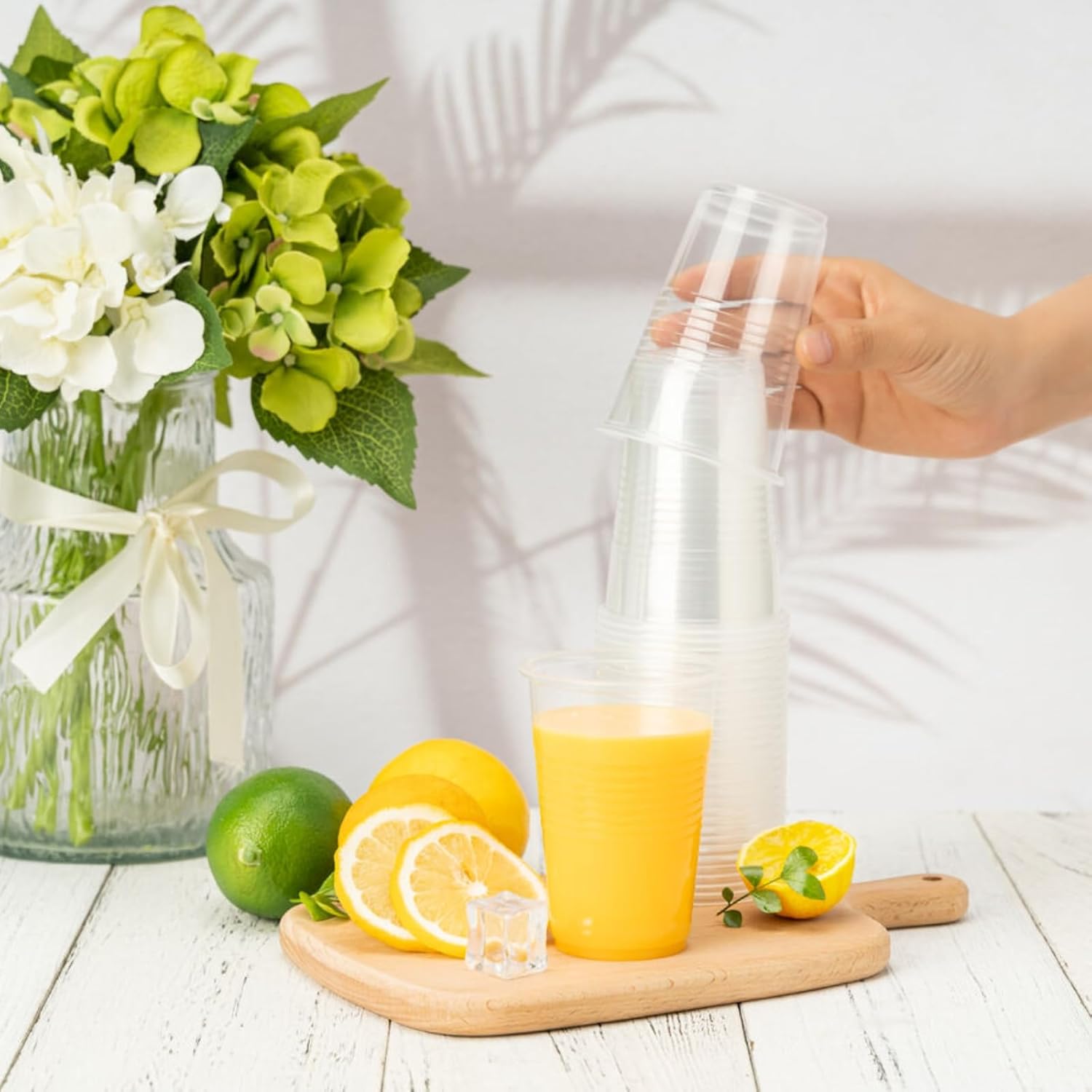 80 Pack 9 oz Disposable Plastic Cups, Clear Plastic Cups Tumblers, Transparent for Wedding, Thanksgiving, Birthday, Halloween, Christmas Party