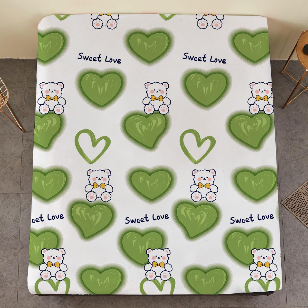 Heart & Bear Pattern Bedspread, 1 Count Soft Comfortable Breathable Bedding Set, Bedding Supplies for Home Bedroom Hotel