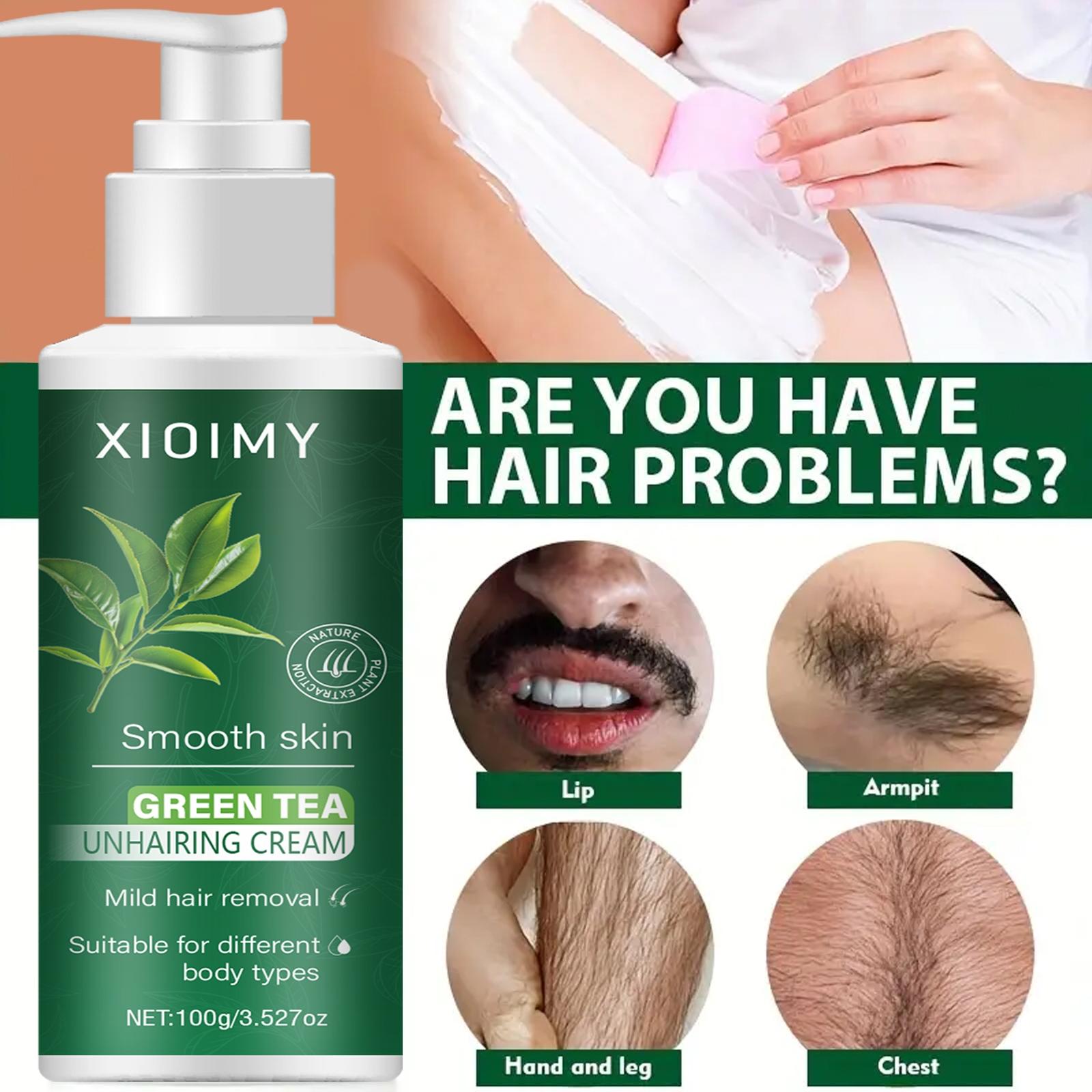 Tea Depilatory Hair Removal Cream 100g, Gentle Non-Irritating Formula, Quick 5-Minute Hair Removal, Suitable for Sensitive Areas, for Men and Women, Body Care, Hair Removal Product