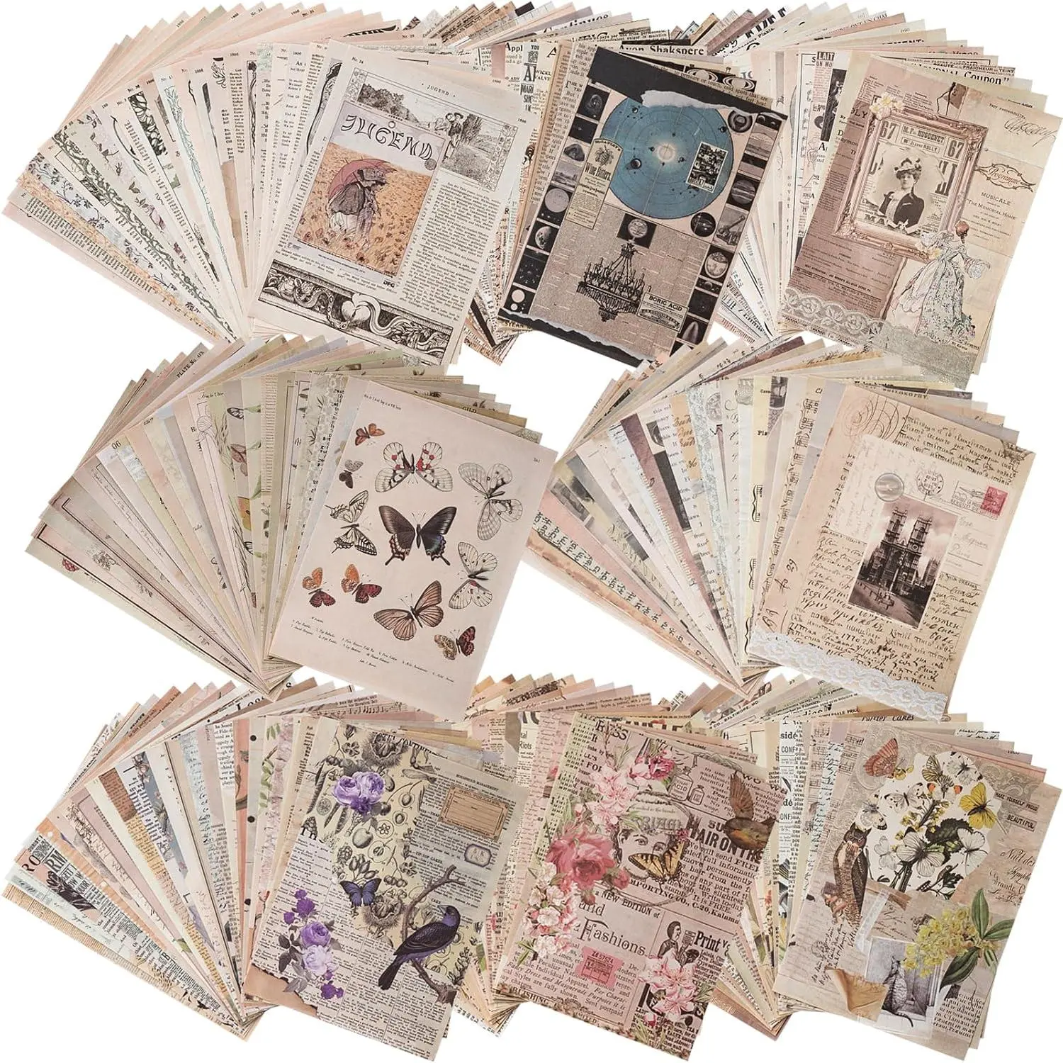 192 Sheets of Scrapbook Paper, Journaling Scrapbooking Supplies Craft Kits  Room Decor Posters Decoupage Paper Ephemera for Junk Journals  Journal Card Making Decorative Background
