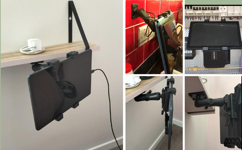 Heavy Duty Drill Base Tablet Holder for Trucks & Boats – Permanent Dashboard Mount for 7-11’’ iPad mini/Air/Pro – Anti-Shake Vibration-Free Navigation Mount for Wall, Desk, Commercial Vehicles