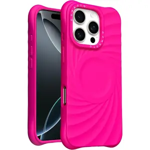 ORNARTO Vortuxe for iPhone 16 Pro Max Case 6.9" | 2X MIL-STD Drop Protection | Compatible with MagSafe | Sleek Aesthetic Liquid Silicone Phone Cover - Hot Pink