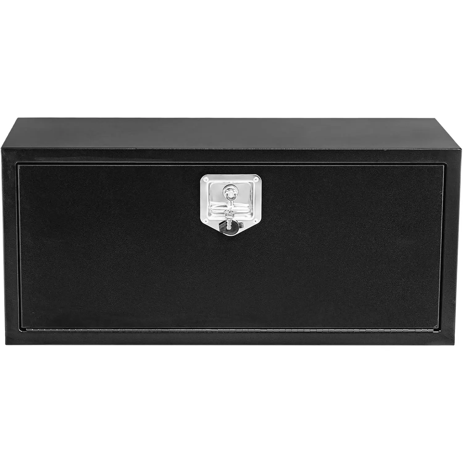 Black Steel Truck Bed Tool Box, Trailer Tongue Box, Truck Storage Organizer Tool Chest, Weatherproof Sealed Trailer Tongue Storage Chest, Commercial Pneumatic Support Lid Quick-Access Tool Organizer for Truck Bed, RV, Trailer and Outdoor Vehicle Storage