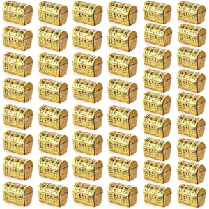 50 Pieces Mini Pirate Treasure Chest Box Plastic Chests Vintage Pirate Jewelry Storage Box for Play Halloween Christmas Party Favors Prizesfidget toys