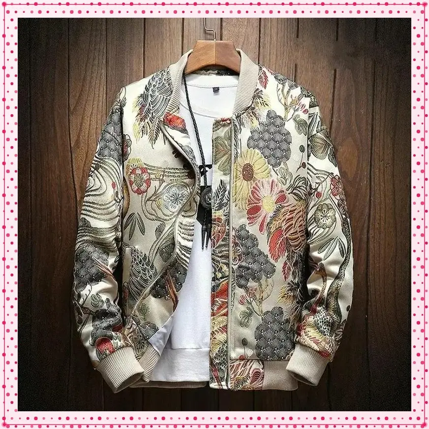 JapaneseEmbroideredJacketMenSpingNewHipHopStreetwearBomberJacketMen'sClothesVesteHomme Menswear CoatsGift
