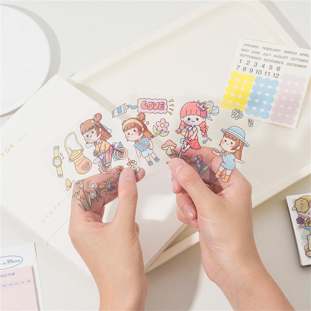 100pcs Cute Cartoon Girl Pattern Sticker, Waterproof Decorative Sticker For DIY Skateboard, Phone Case, Stationery, Water Bottle, Scrapbook