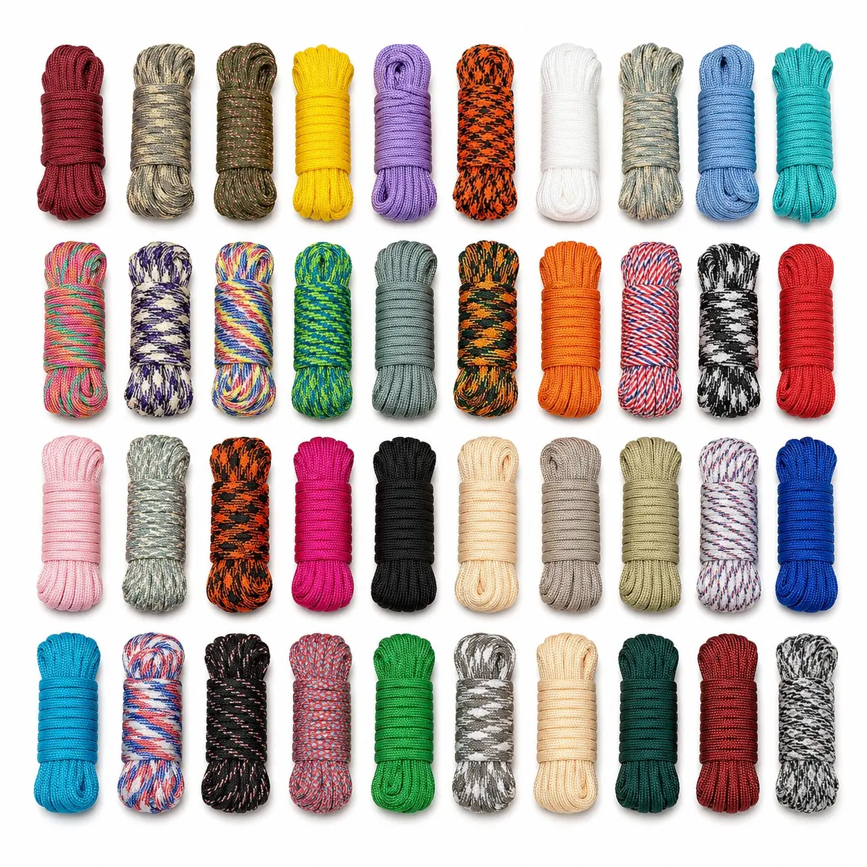 40-Color Mixed Paracord Set, 5mm 7-Strand Durable Polyester Rope for Camping, Hiking, Survival, Lanyards, Bracelets & DIY Crafts