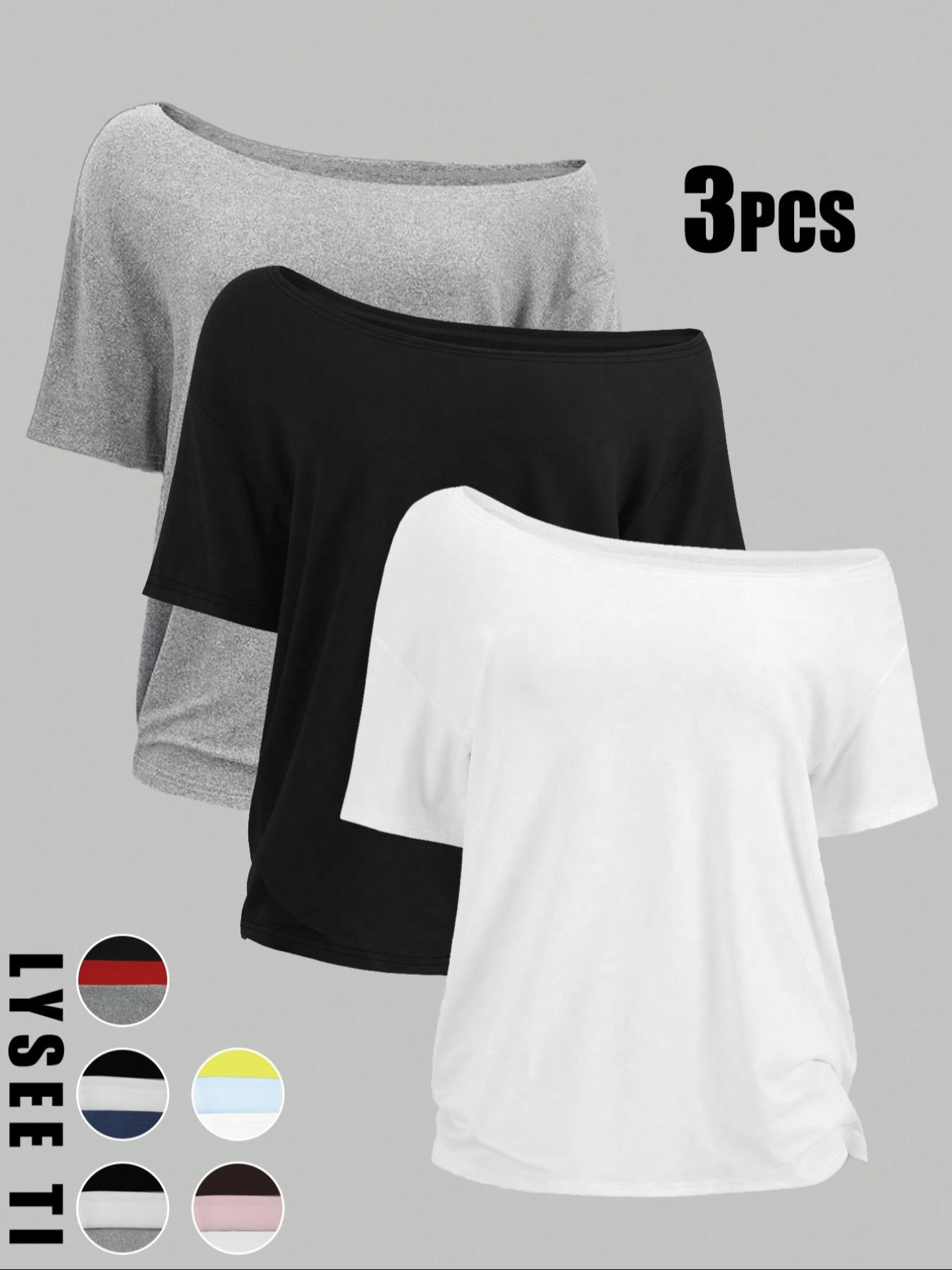 Women's Solid Color Tee, Casual Basic Short Sleeve T-shirt, Top for Daily Wear, Ladies Clothes for All Seasons, Womenswear