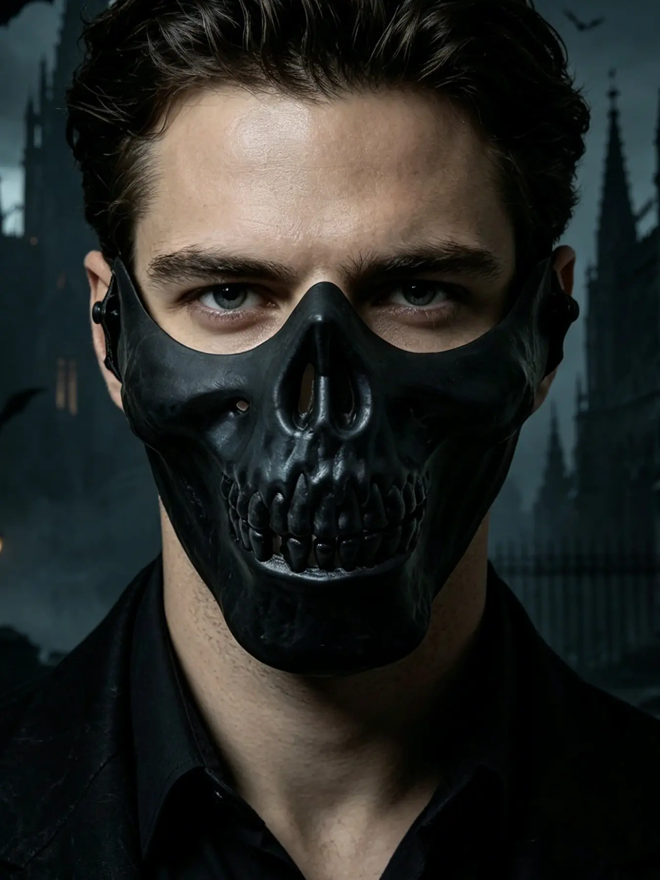 Half Face Mask for Outdoor Sports, Breathable Comfort Mask, Halloween Spooky Skull Mask, Cosplay Game Mask, Fun Prank Novelty Trick, Mask Design