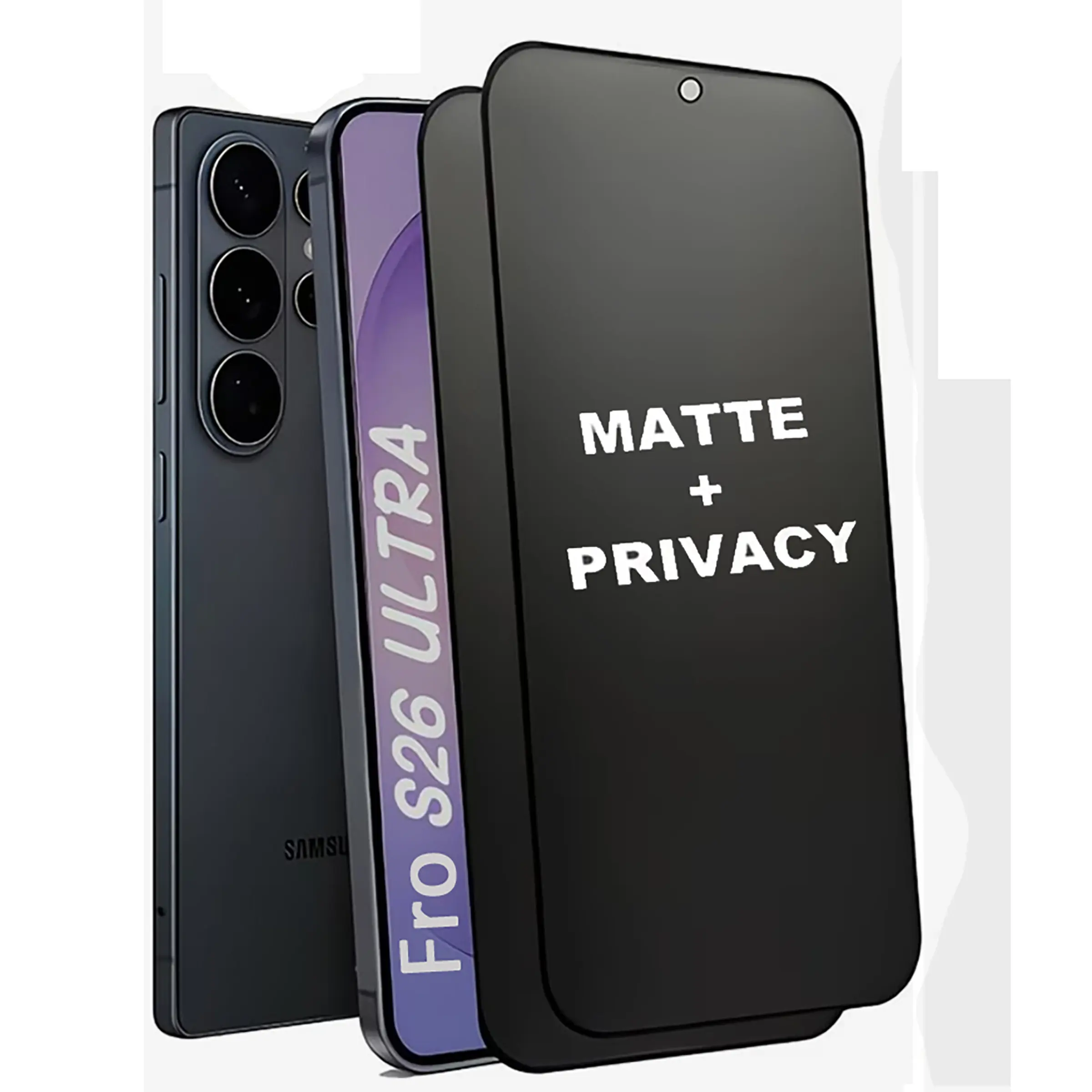 2pcs Anti-Spy Frosted Ceramic Film, Anti-Glare, Matte Finish, Tpu Soft Membrane, Galaxy S Series, Privacy, Scratch-Resistant, Fingerprint Proof