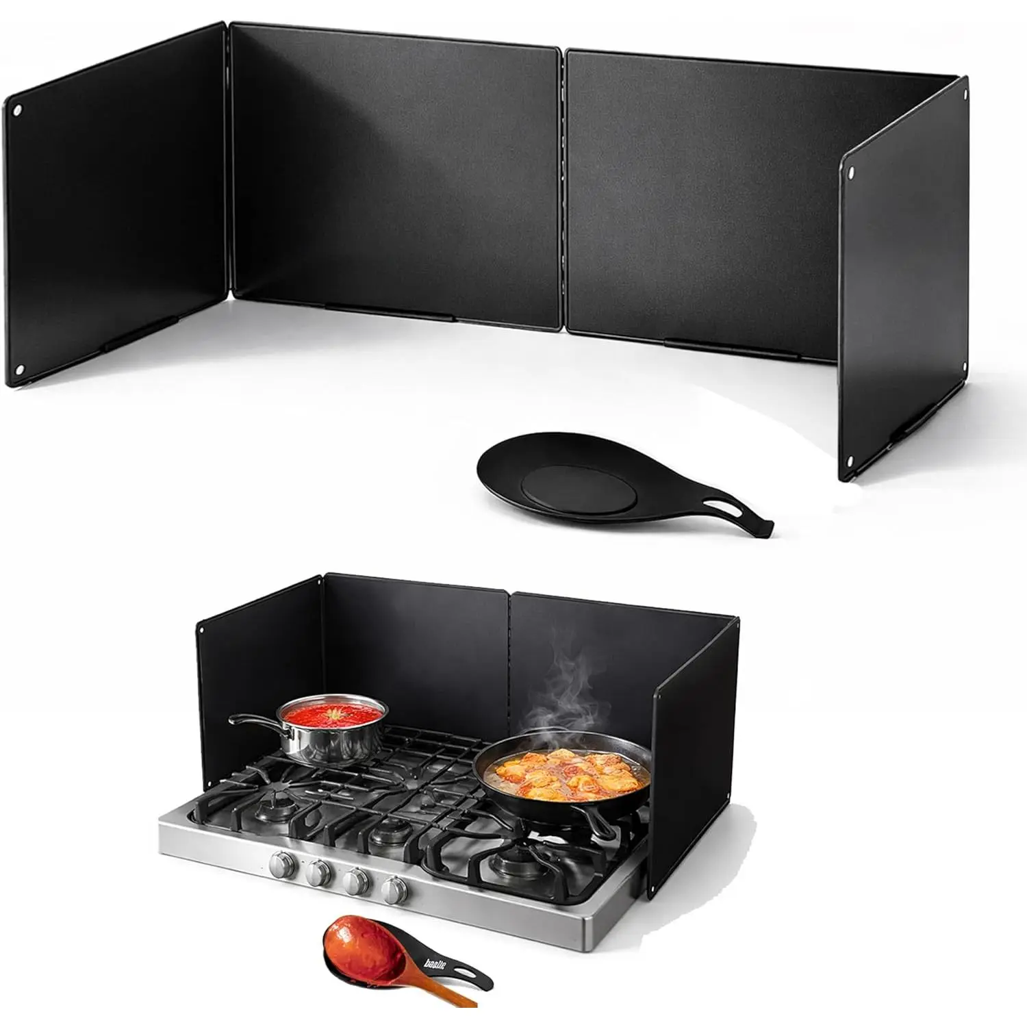 Foldable, Nonstick, Grease Splatter Guard for Stove Top – Heavy-Duty Stainless Steel Oil Splash Shield,