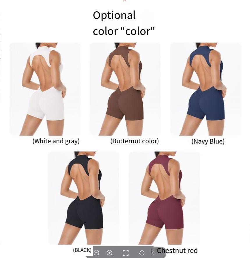 New Backless Tank Top Jumpsuit with Butt-Lifting Pleated Design for Sports Running Fitness Yoga in Rayon Fabric Available in Multiple Colors and Sizes