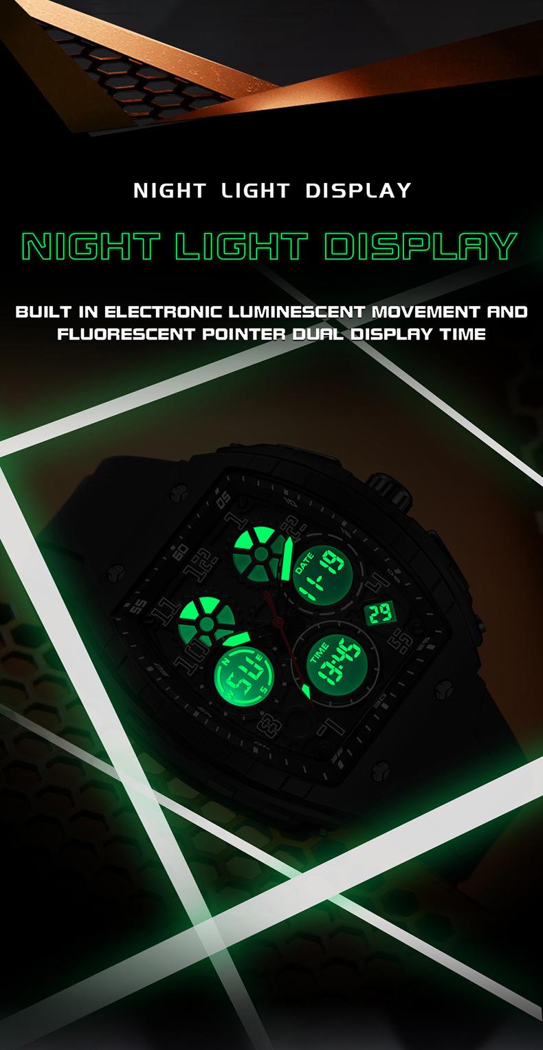 Ladies' sporty digital watch, fashionable digital watch with luminous and alarm functions, modern waterproof unboxed electronic watch,-quality design