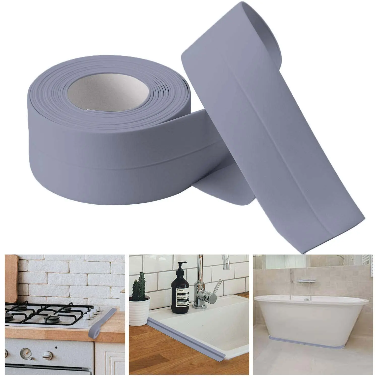 Bath & Kitchen Caulk Tape Sealant Strip,PVC Self Adhesive Tub and Wall Sealing Tape Caulk Sealer,Caulk Strip,sealant Tape,Shower Tile Sealer Adhesive sealant ()