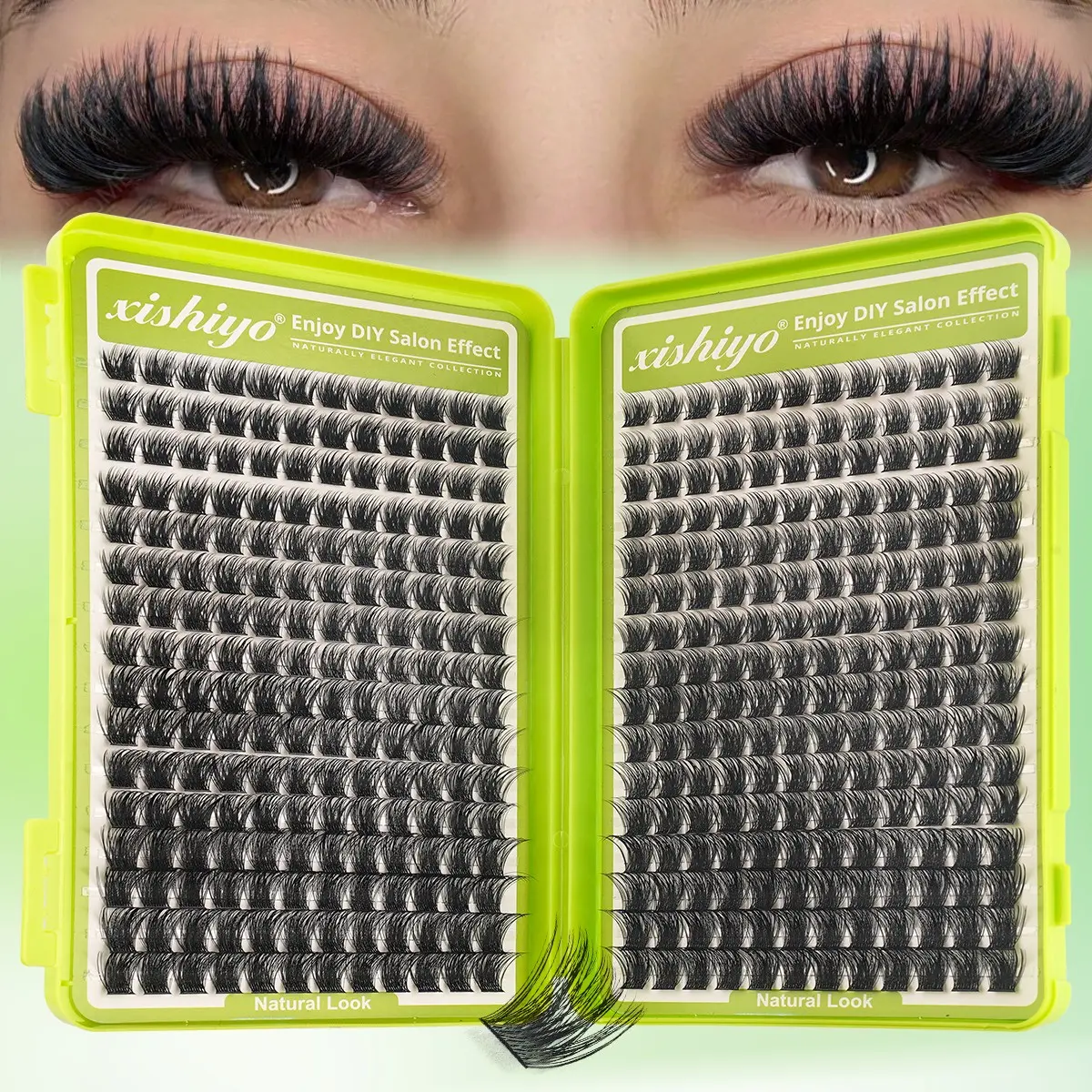 384PCS, D curl DIY false lashes, Mixed individual lashes, 10-16mm mixed length, 0.07mm thin band, lightweight, natural, Fluffy, voluminous clusters, natural lengthening, beginner-friendly, suitable for parties, daily wear