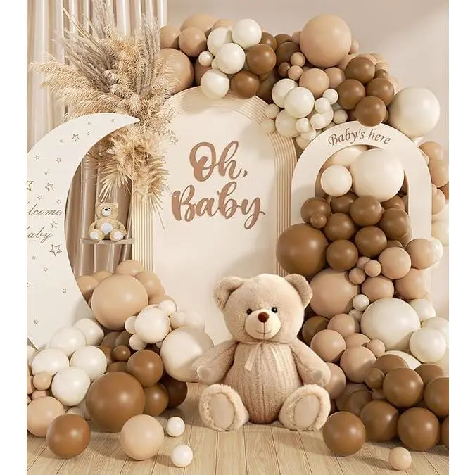 140 count Netural Balloon Garland Arch Kit, 5 10 12 18inch Brown Beige Nude Tan Balloons for Birthday Party Netural   Shower Decorations