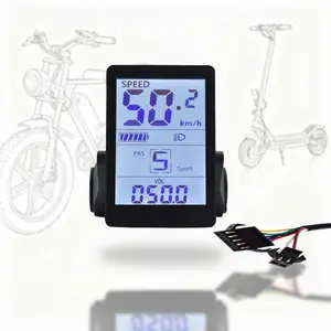 Waterproof Interface LCD Display for Electric Bicycles & Scooters, Uart 2 Protocol Compatible, M6h Sm 7pin Cable Included