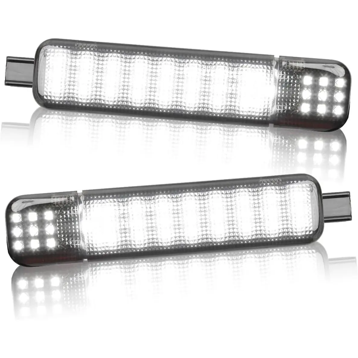 2PCS LED Interior Door Panel Courtesy Light Compatible with Chevy GMC Silverado/Sierra C/K 1500 2500 3500 Yukon Tahoe Escalade Avalanche Hum-mer H2 Suburban Smoking Lens White Warning Lights