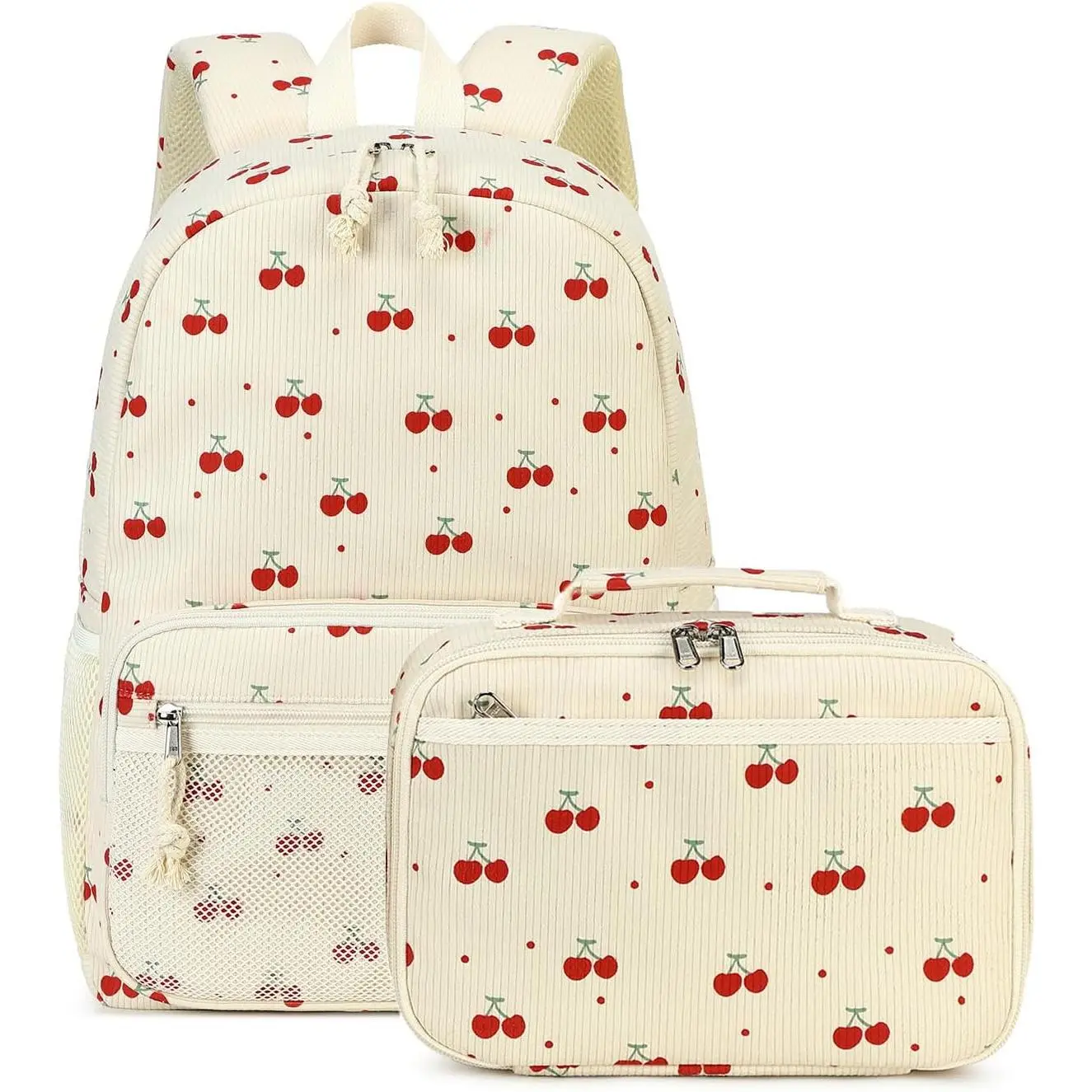 School Backpack for Girls, Lightweight Backpacks for School  's School Book Bag, Cherry Beige