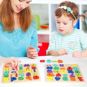 3D Wooden Puzzle Toy, Alphabet A-Z, Fine Motor Skills Development, Non-Electric Educational Activity, Birthday Gift, Durable Structure