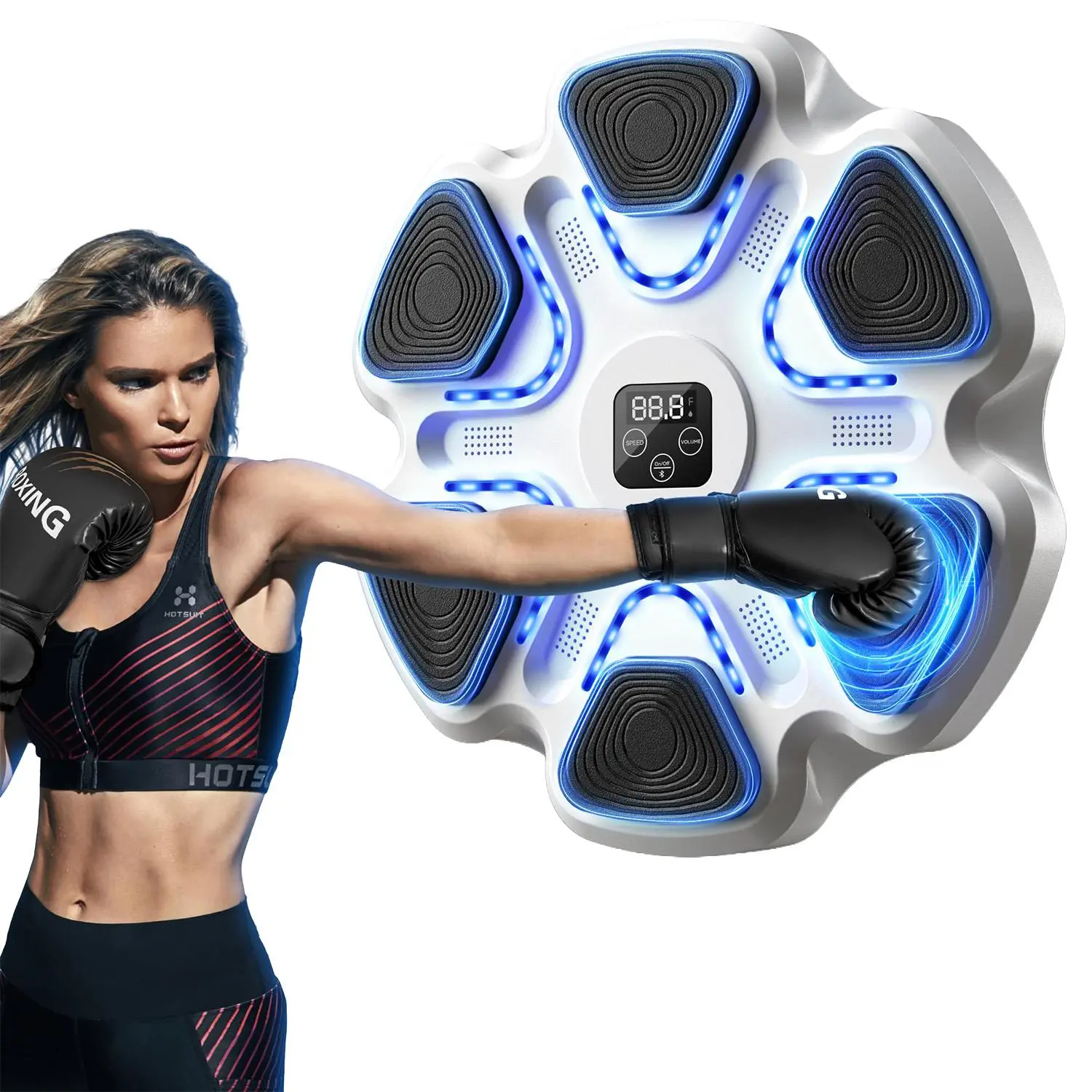 Music Boxing Six-Target Training Machine - Wall Mount Fun Fitness for Kids, Music Boxing Machine Interactive Boxing Trainer - Enhance Workout Fun