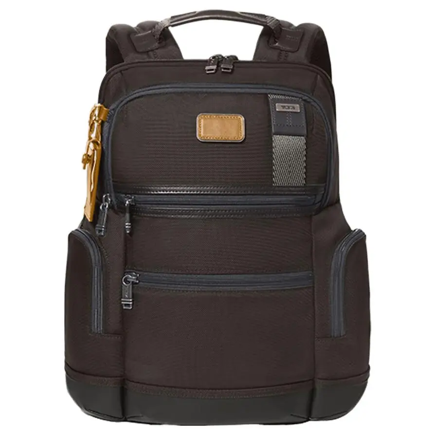 TUMI Emmers Ballistic Nylon Backpack for Men, Logo-Zip Closure, Coffee Black