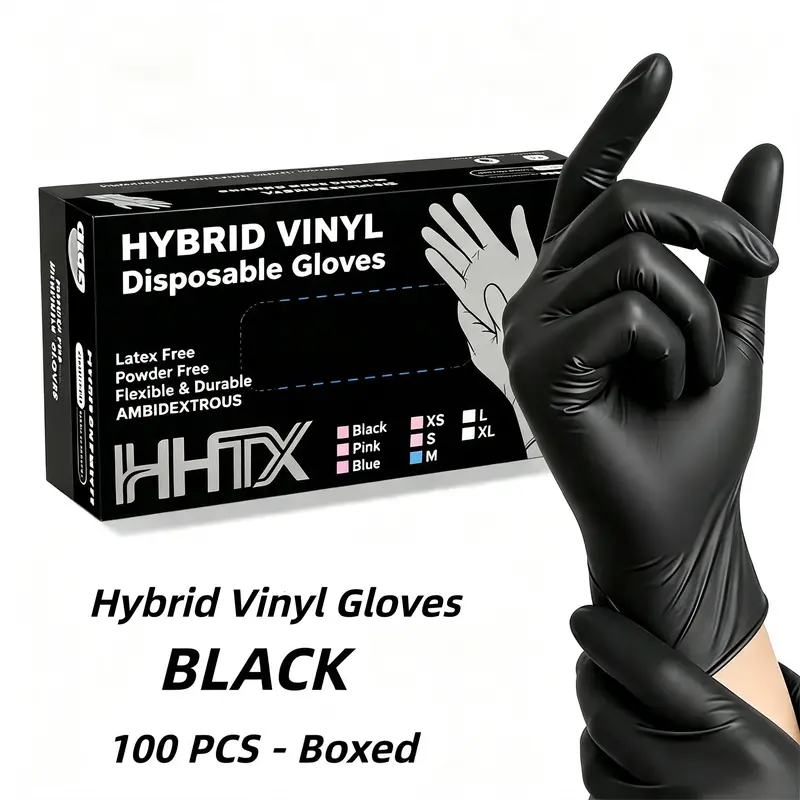 100 Pcs Boxed Mixed Vinyl Disposable Gloves, Comfortable Fit, Ideal for Cleaning, Painting, Pet Care, Dishwashing, Daily Home Use, Household Cleaning Gloves