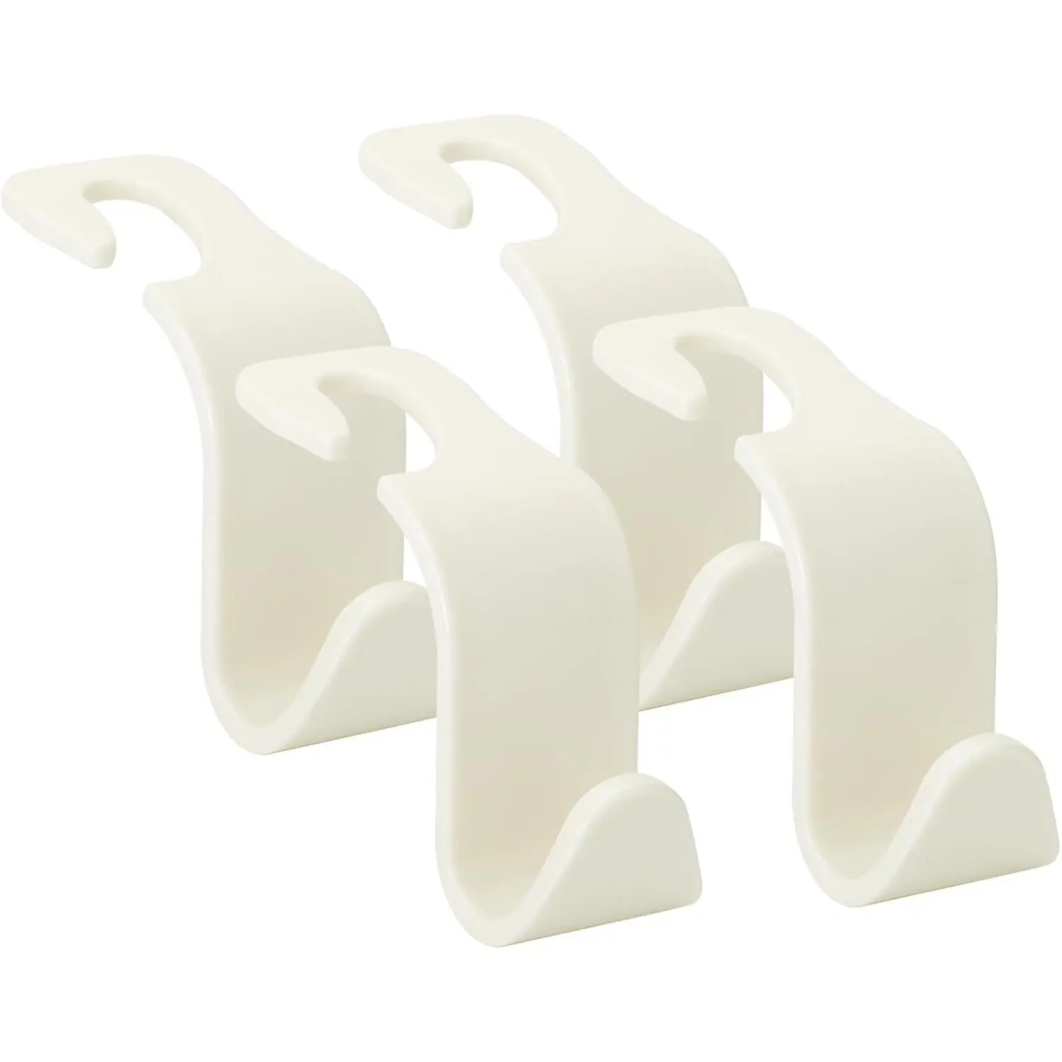 4 Pack  Headrest Hook   Seat Hook Auto Hook   Seat Hangers Storage Organizer (White)