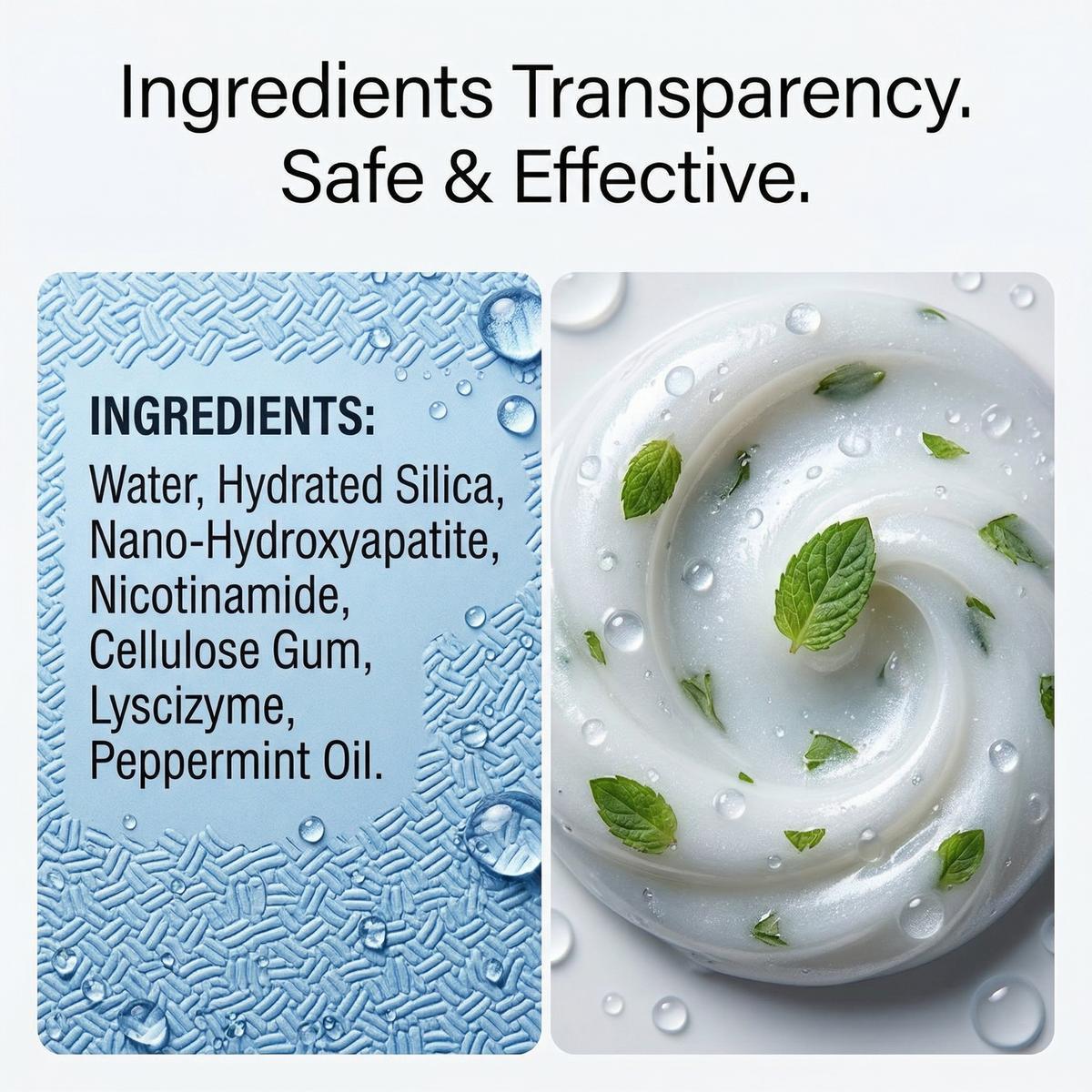 Hydroxyapatite Mint Toothpaste 120g Large Capacity | Gentle Cleanser for Sensitive Teeth, Enamel Protection & Healthy Bright Smile