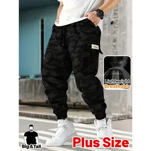 Men's Plus-Size Camouflage Cargo Pants Heavy-Duty Outdoor Trousers with Multi-Pocket Design Vintage Camo Pattern Lightweight & Breathable Fabric Ideal for Hunting Casual Wear & Outdoor Activities Regular Tapered Fit Plus