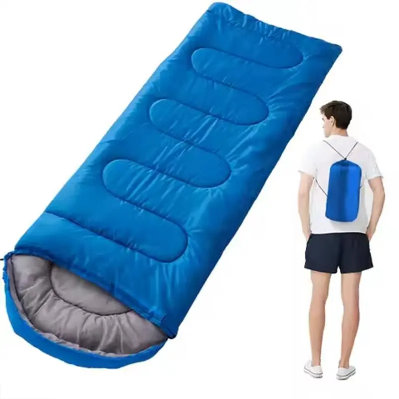 Lightweight Envelope Sleeping Bag for Spring Summer, Single Person Hollow Cotton Warm Sleeping Bag, Compressible, Breathable, Waterproof
