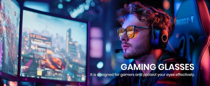 2026 Blue-light Blocking Gaming Glasses--Lightweight Eyeglasses for Men& Women with Orange Lens-Daily Use