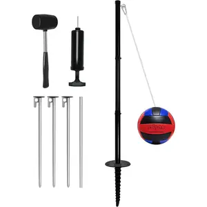 Portable Heavy Duty Tetherball Set with Ball Rope and Pole for Family Fun Outdoor Game for Adults Backyard Lawn Sand and Beach