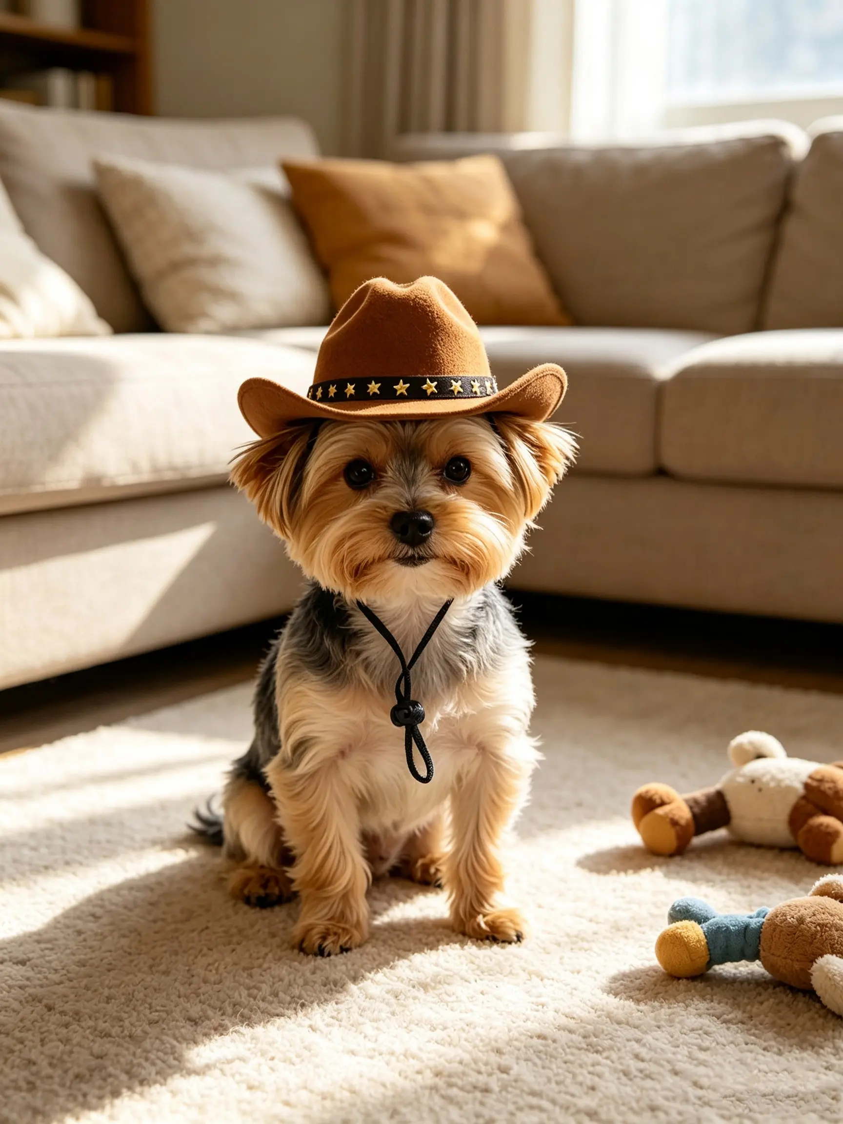 Pet Cowboy Hat for Dogs, Mini Western Style Cap, New Cat Woolen Party Hat, 1pc Pet Accessory, Cute and Trendy Design