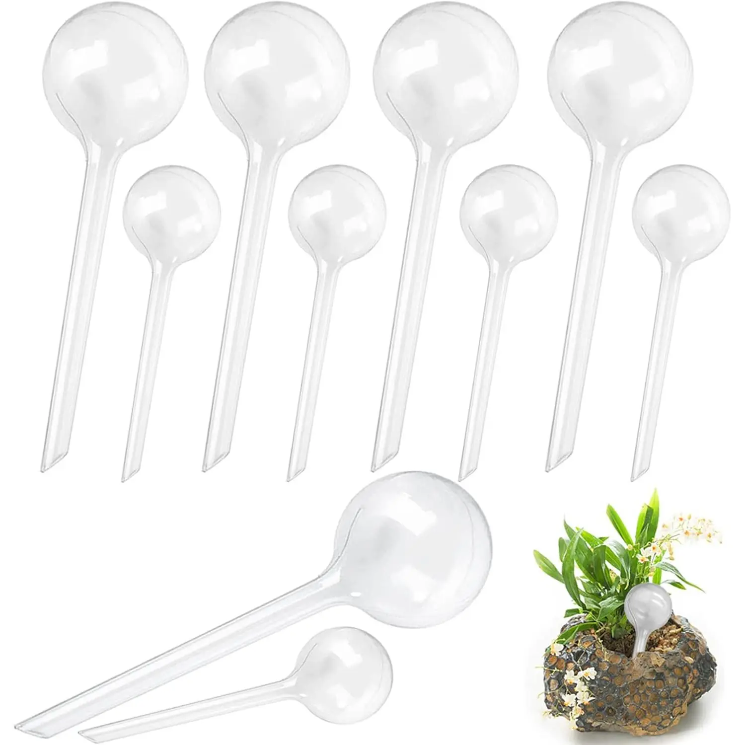 10 Pack Clear Plant Watering Globes,Plastic Self Watering Bulbs for Indoor Plants,Garden Water Device Automatic Plant Waterer Indoor Outdoor
