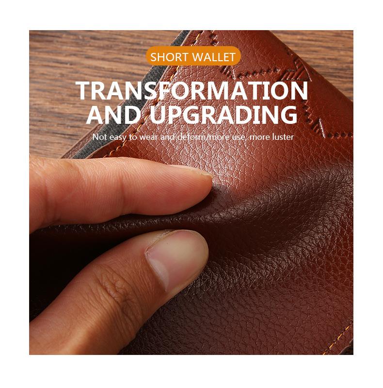 PU coin wallet, card bag, men's wallet, short style, trendy print