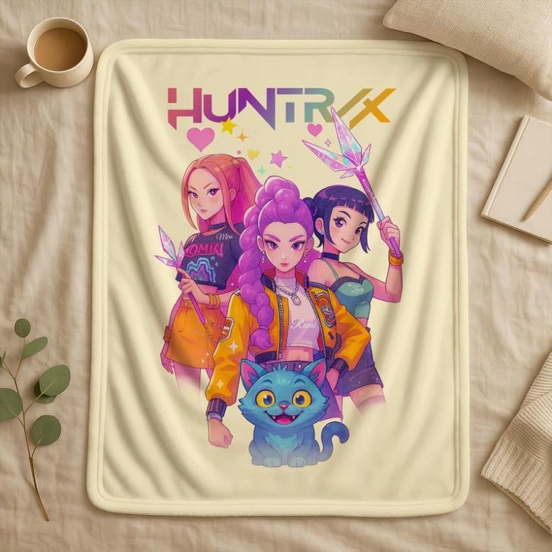 Blanket Inspired by Demon Hunters K - Pop for Kids Men and Women Cozy Cute K - Pop Gift