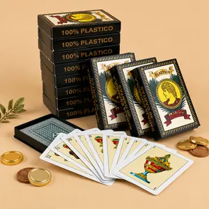 40 Card Deck Baraja Española 100% Plastic Spanish Playing Cards with Protective Case for Chinchon Brisca and Mexican Games