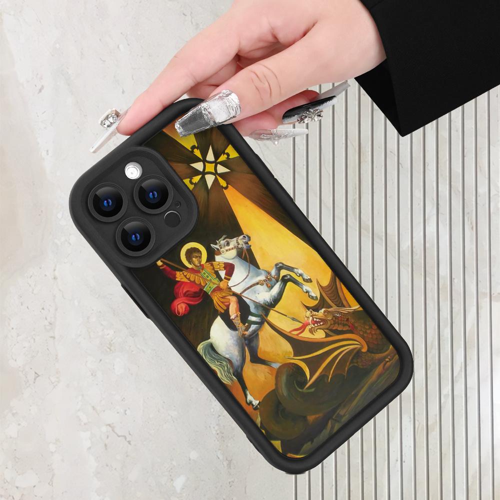 Phone Case - A St. George Case |     Georgian Style - Durable And Long-Lasting |     Camera Protection |     Shockproof And Drop-Resistant |     Matte Anti-Slip |     Light Luxury Fashion suitable with iPhone 17 E Air Pro ProMax iPhone16 15 14 Plus 13 12