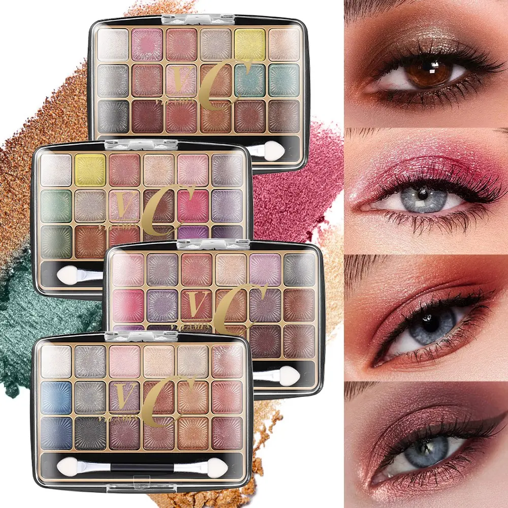 4 Pieces, 18 Colors Eye Makeup Palette, Matte Shimmer Metallic Cosmetic Eyeshadow Palette, Valentine's Day Gifts for Women