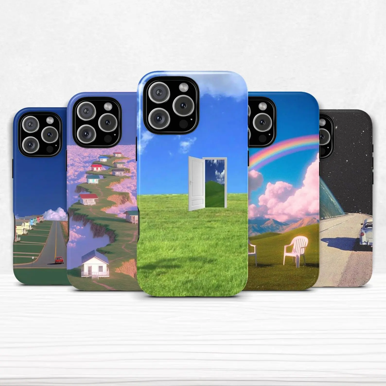 Dreamcore dual-layer phone case, compatible with iPhone 11–17 Pro Max/Plus series and Samsung Galaxy S23–S25 series.