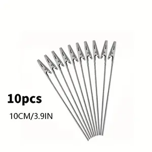 10pcs Metal Steel Wire Long-Tailed Alligator Clips, Cube & Sticky Note Holders, Ideal for DIY Cards, Photos, Memos, Weddings, Parties