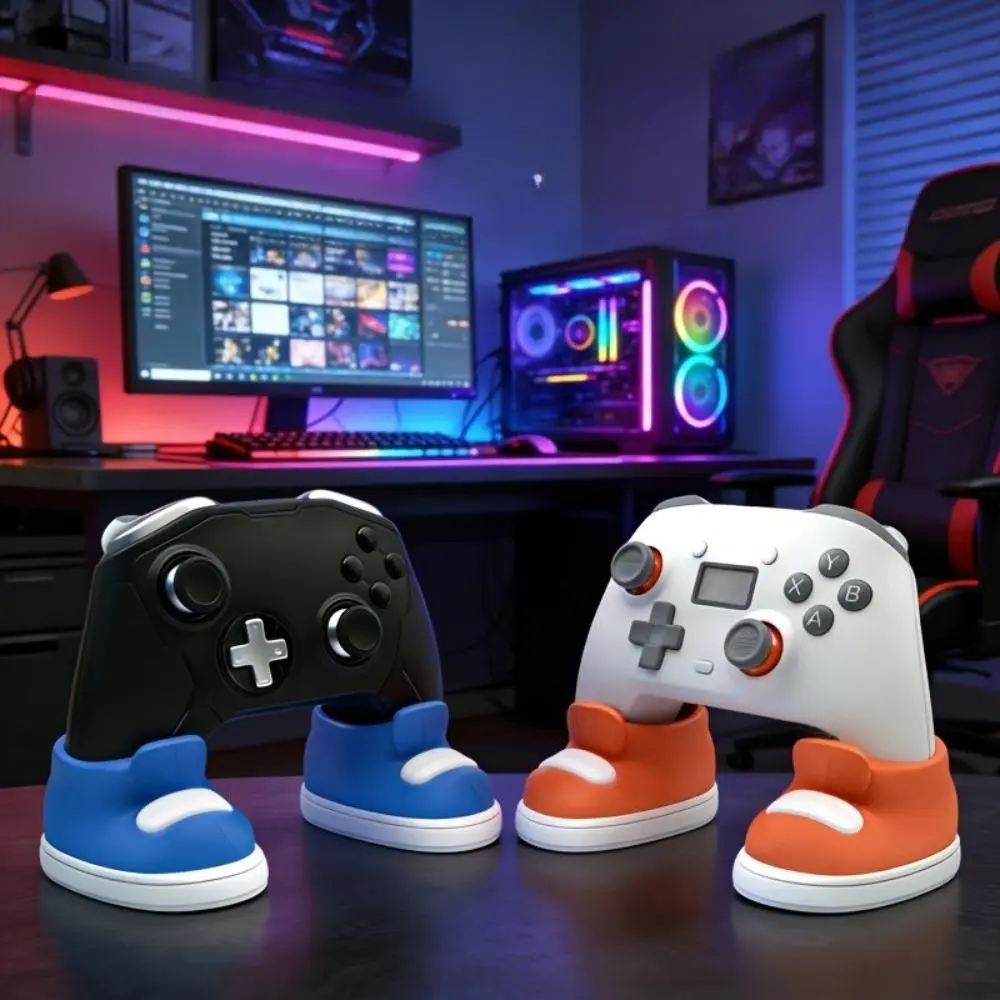 Cute Shoe Shape Game Controller Stand, Colorful Gamepad Holder, Universal Desk Display Dock for Xbox Controller, Portable Game Controller Bracket Gaming Room Decor