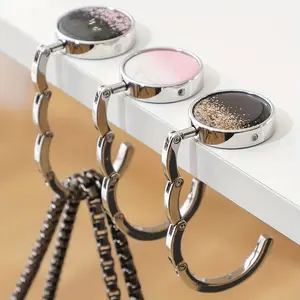 1/3 Piece Foldable Zinc Alloy Bag Hooks - 2D Vintage Cherry Blossom Handbag Hangers, Casual & Outdoor Travel Accessories, Unique Gift Ideas