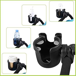 Stroller Cup Holder with Phone Holder, Bike Cup Holder, Universal Cup Holder for Uppababy Nuna Doona Strollers, 2-in-1 Cup Phone Holder for Stroller Bike Wheelchair Walker Accessory